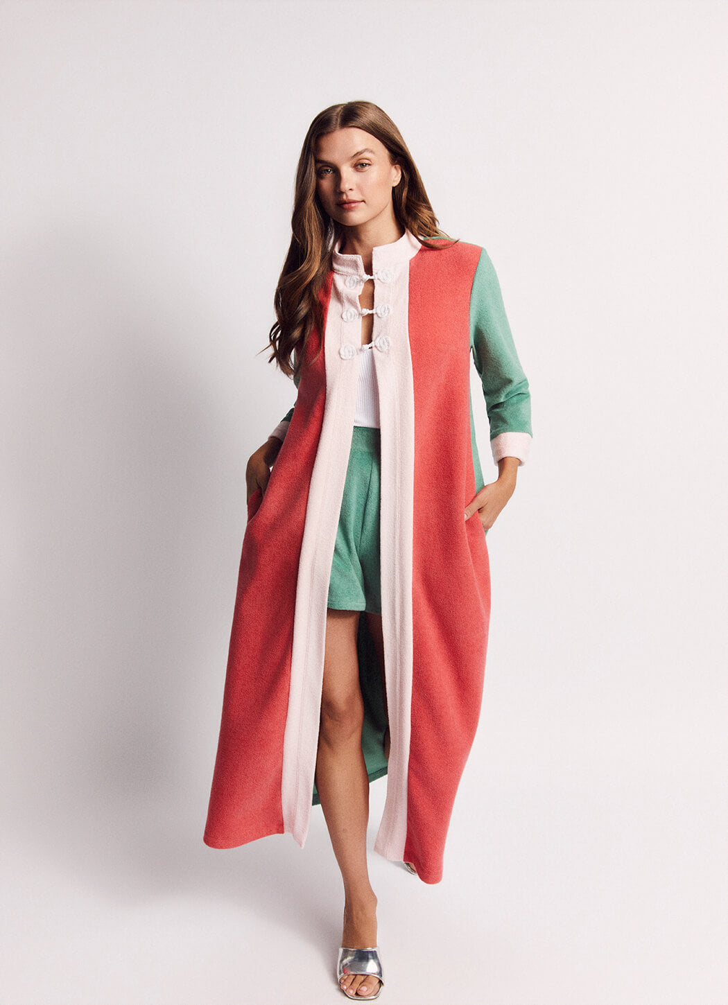 Mod Colorblock Robe - Pink, Coral & Teal Terry