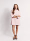 Mod Kaftan Mini - Pink Terry with Navy Trim