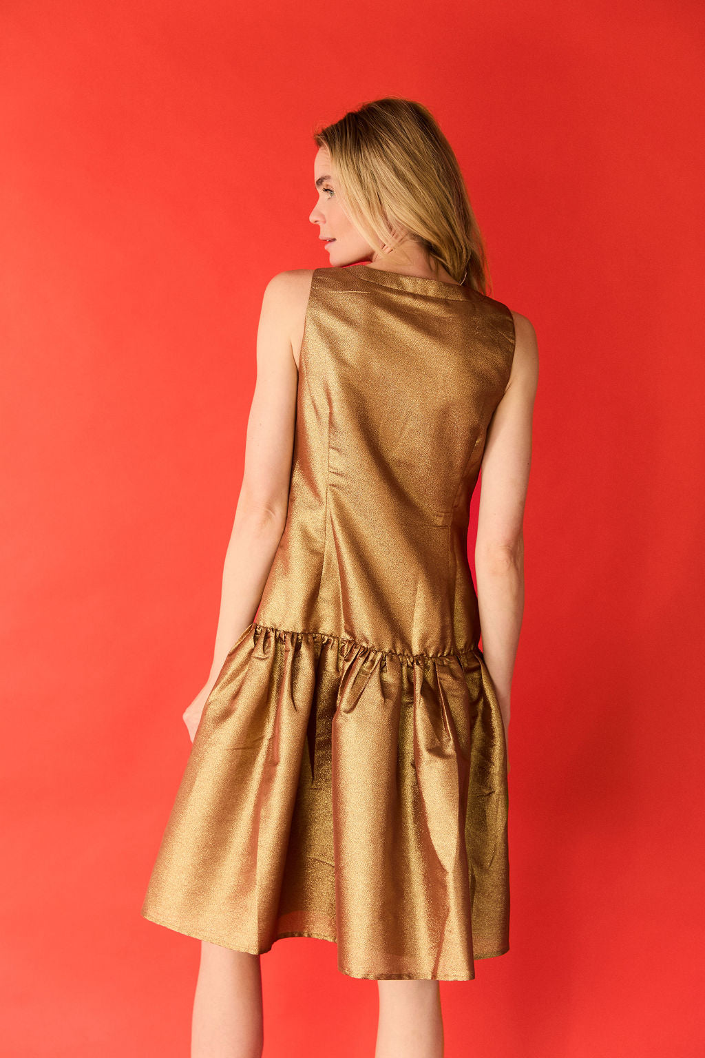 Drop Waist Dress - Warm Gold