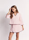 Courtside Skirt - Pink Terry with Navy Trim