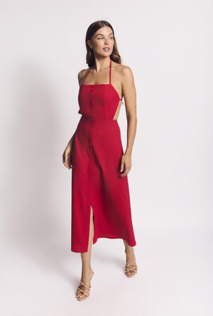 Apron Dress - Red