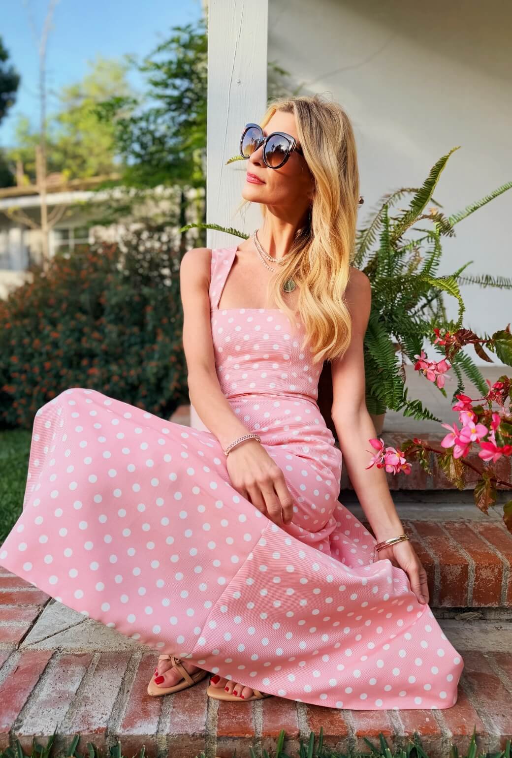 Ashbourne Dress - Coral Dot