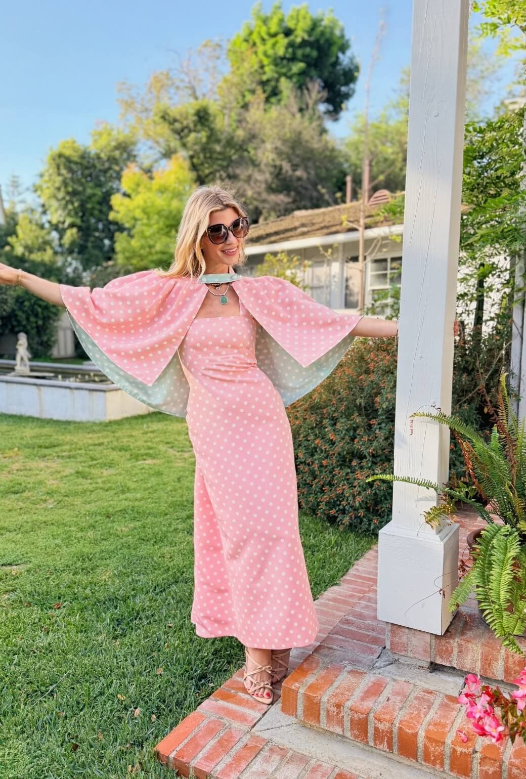Ashbourne Dress - Coral Dot