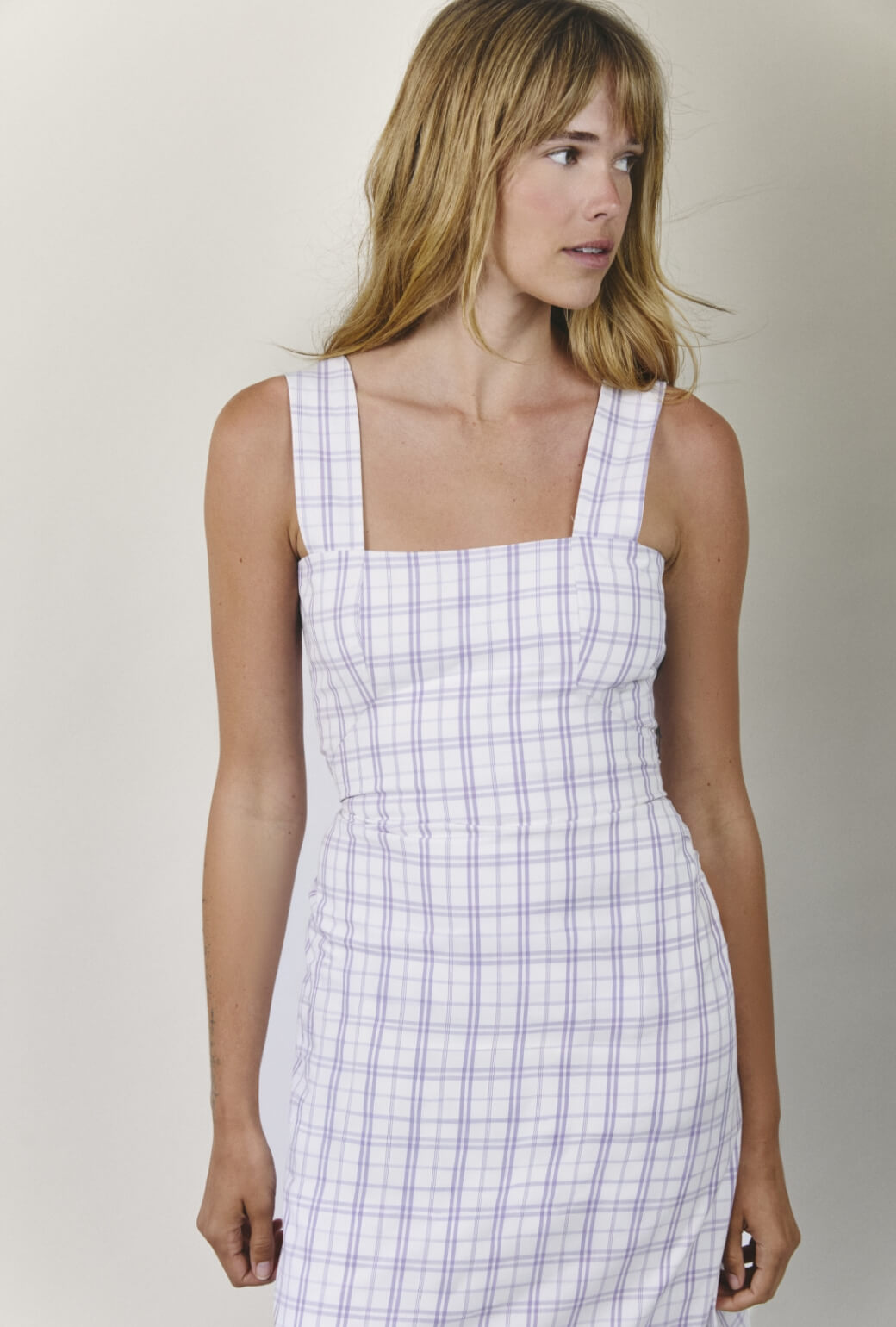 Ashbourne Dress - Purple Windowpane Plaid
