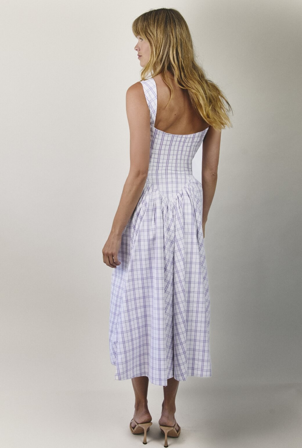 Ashbourne Dress - Purple Windowpane Plaid