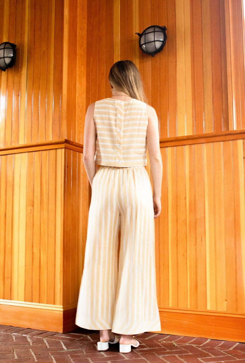 Buru x TCC Audrey Peplum - Beach Sand Stripe