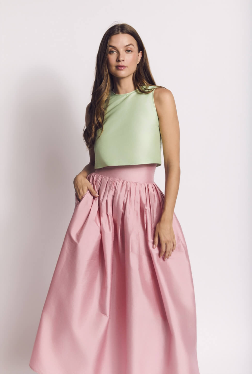 Audrey Top - Mint Taffeta