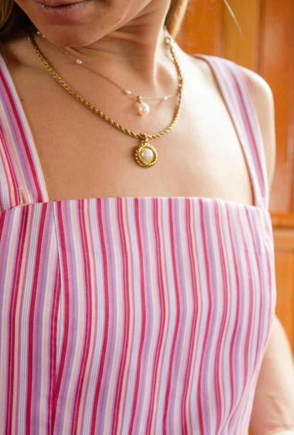 Buru x TCC Bella Bustier - Pink & Purple Stripe