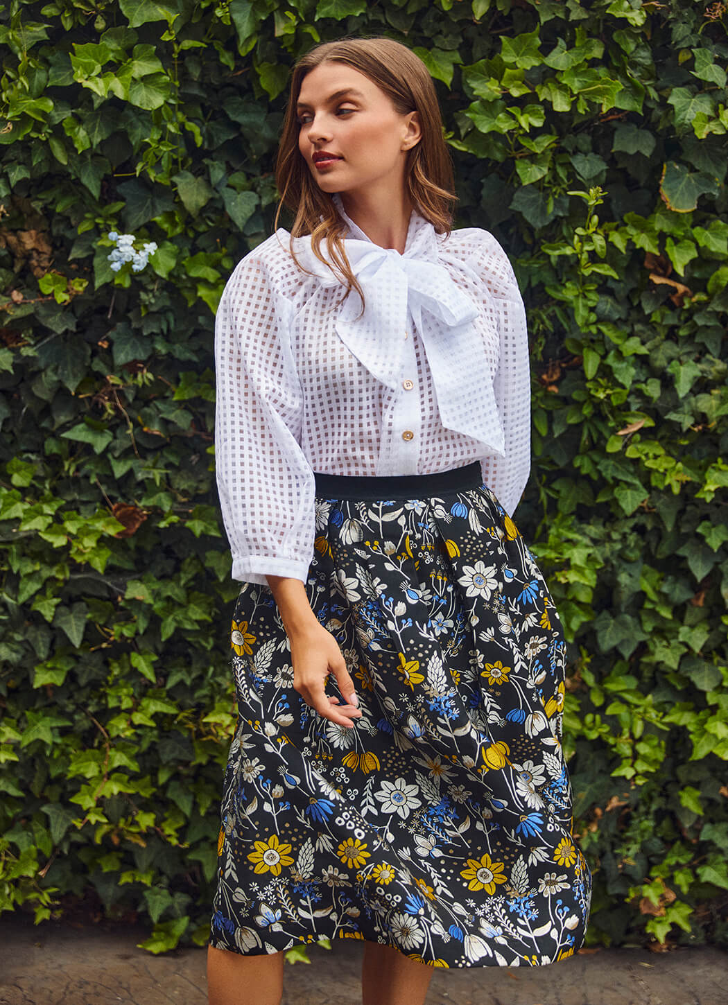 The Reed Skirt - Bouquet Brocade