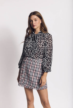 Buru x Val Big Bow Blouse - Black Dot