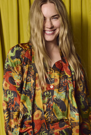 Big Bow Blouse - Imperial Dragon