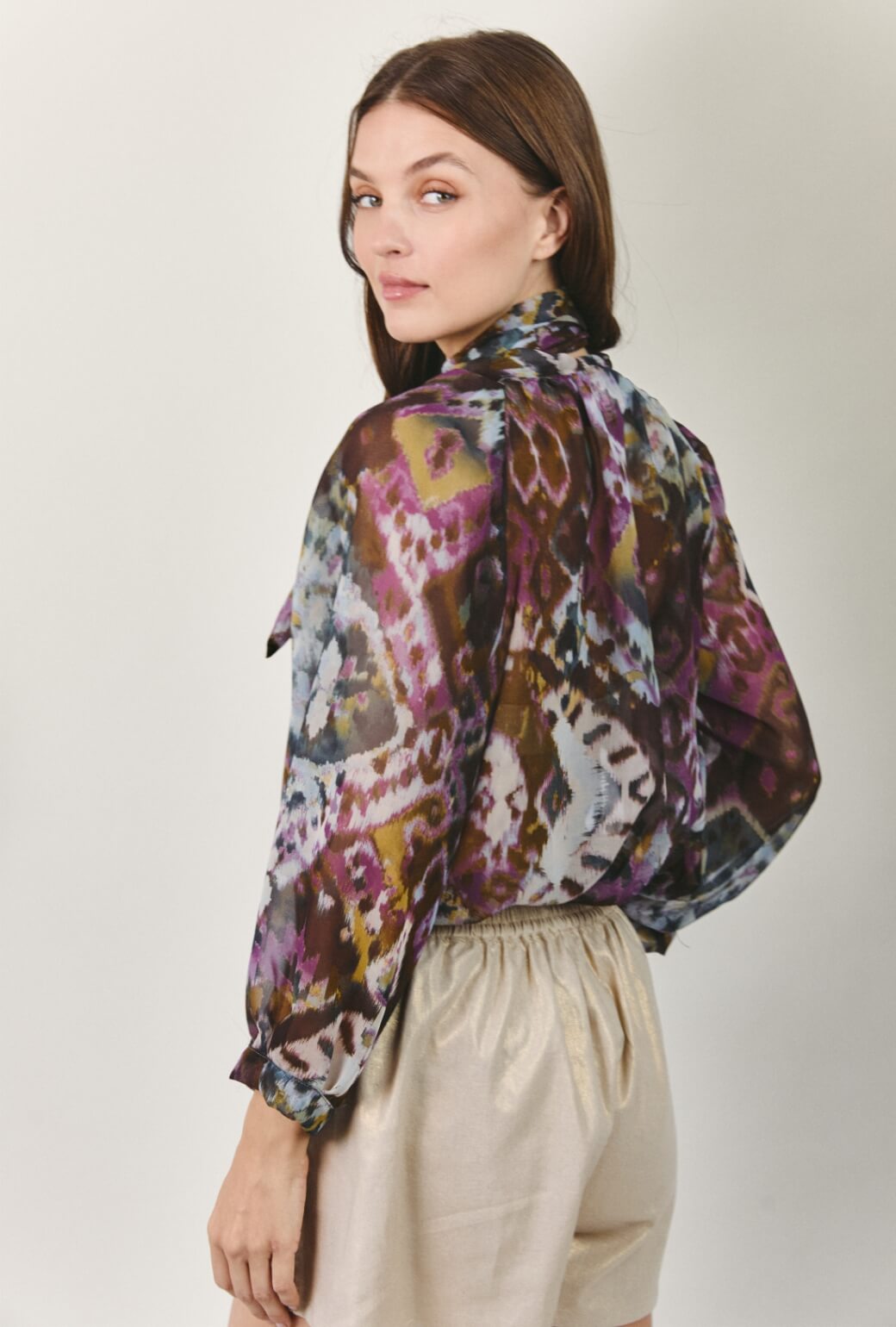 Bow Blouse - Ikat