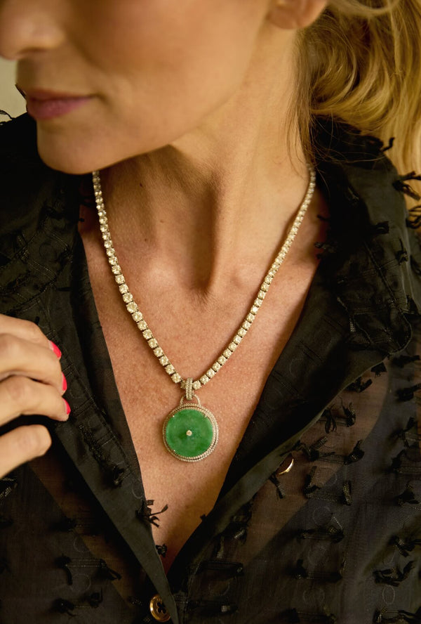 Buru Medallion - Diamond & Jade