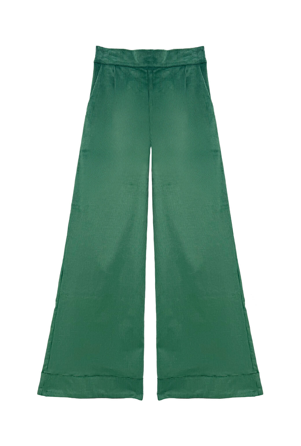 Buru x Anna Kloots Hepburn High Rise Trousers - Green Corduroy
