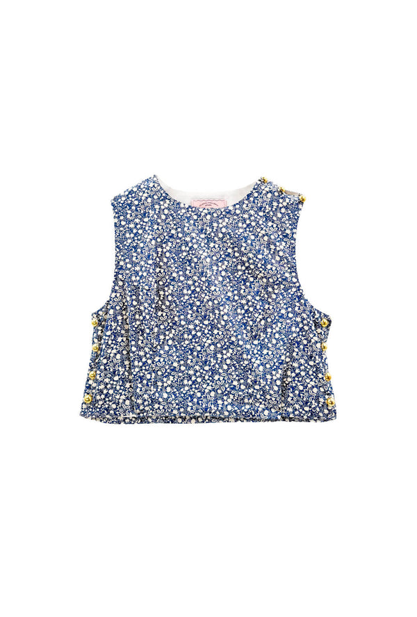 Buru x Kristin Kennedy - Button Box Top - Navy Liberty