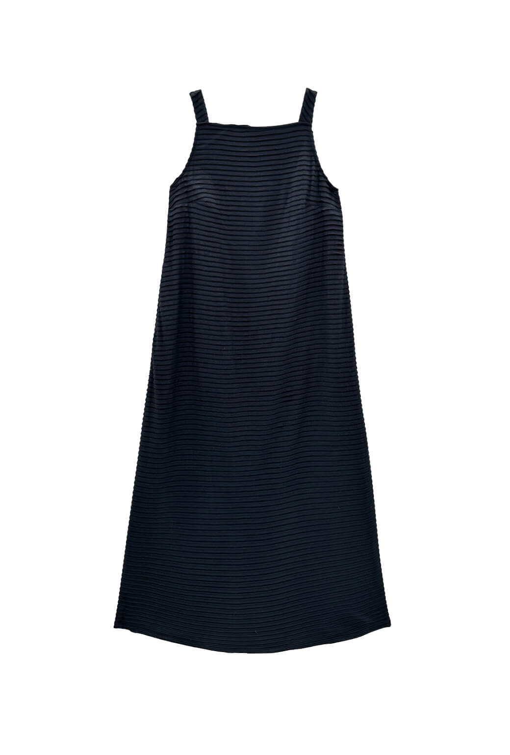 The Megan MIDI Dress - Black Pintuck Knit