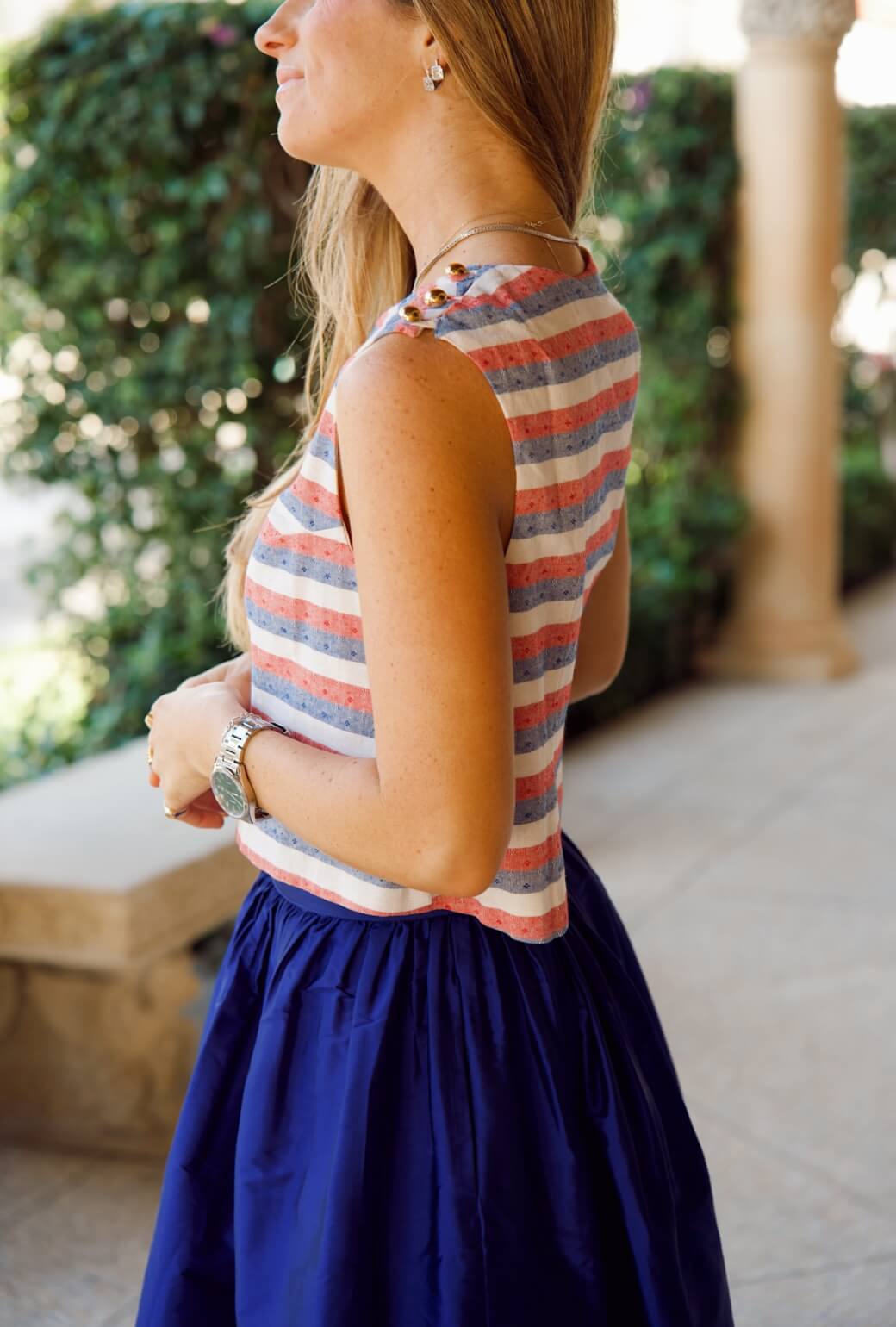 Buru x Ali Sisto Part Two Button Box Top - Festive Stripe