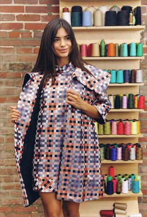 Car Coat - Patchwork Jacquard