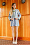 Buru x TCC Cardigan Blazer - Charcoal Cabana Stripe