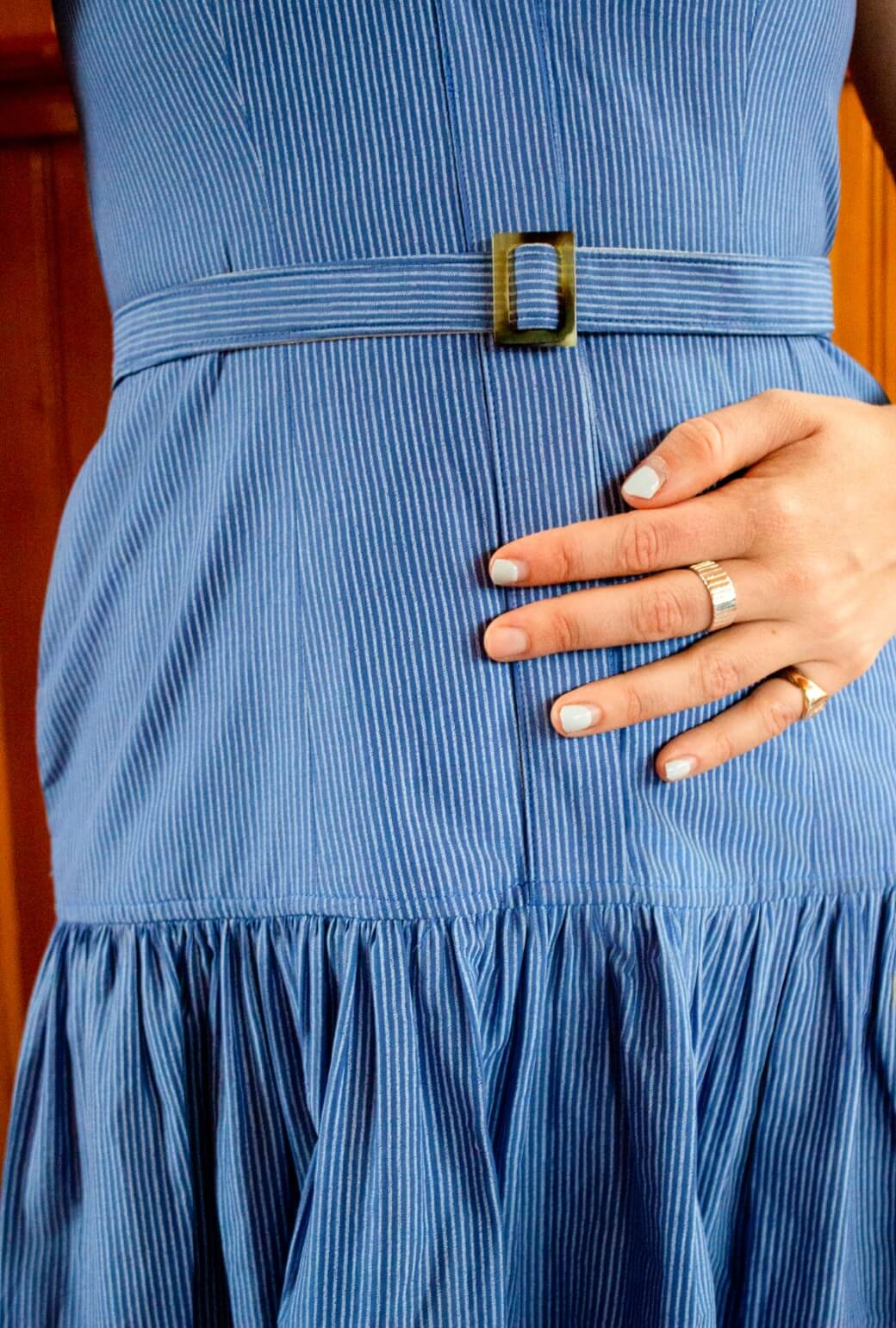 Buru x TCC Chappy Dress - Blue Micro Stripe