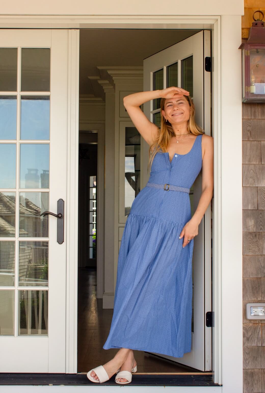 Buru x TCC Chappy Dress - Blue Micro Stripe