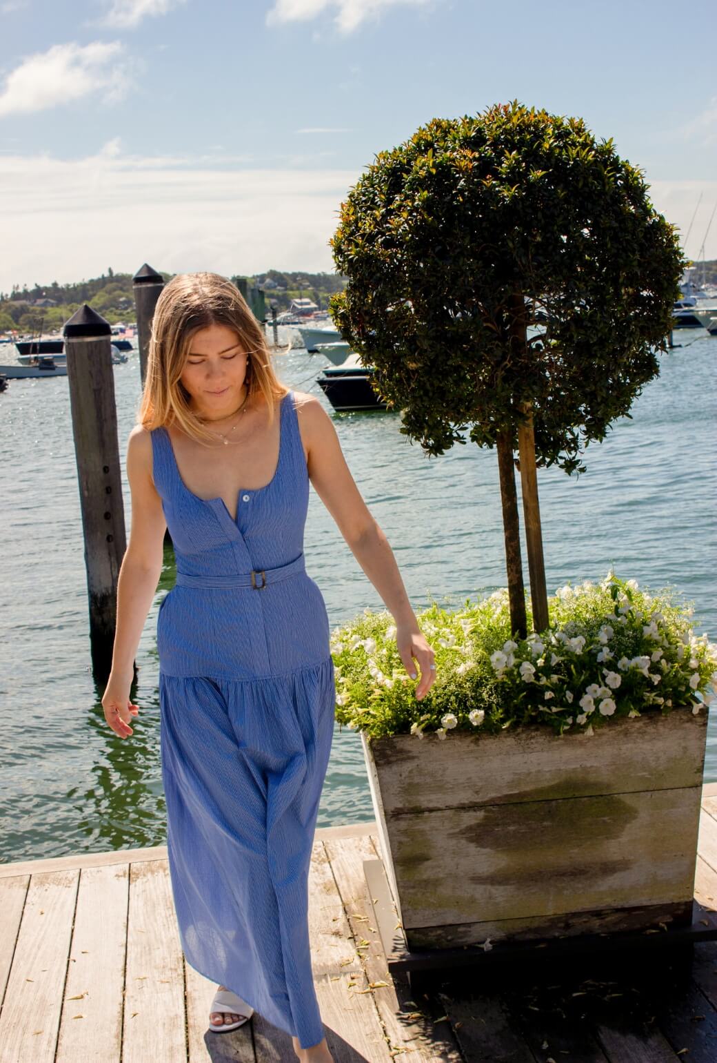 Buru x TCC Chappy Dress - Blue Micro Stripe