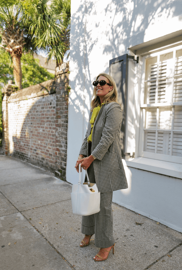 Buru x Megan Stokes Charlie Pant - Olive Windowpane