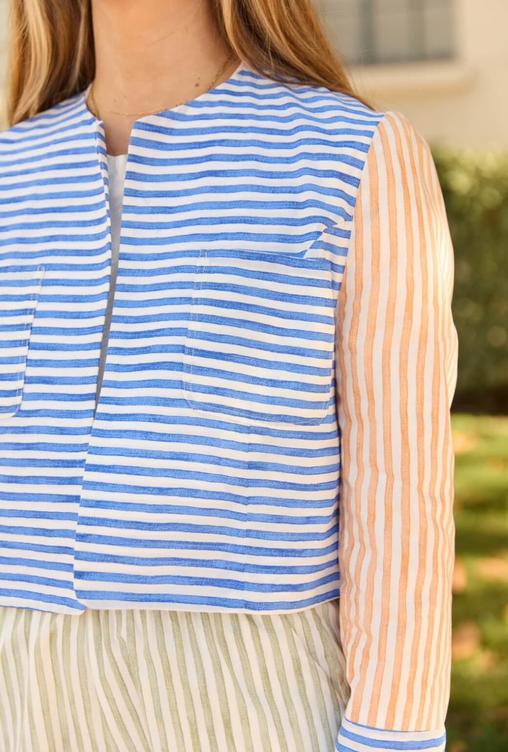 Buru x Ali Sisto Contrast Blazer - Multicolor Stripe