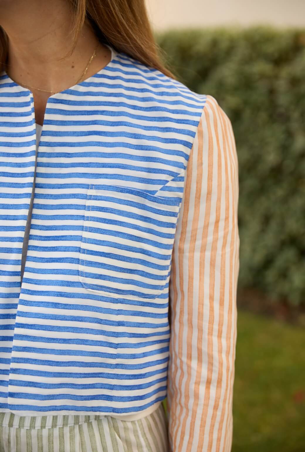 Buru x Ali Sisto Contrast Blazer - Multicolor Stripe