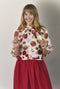 Cropped Big Bow Blouse - Sheer Circles
