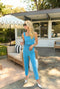 Cropped Cigar Pant - Stretch Blue