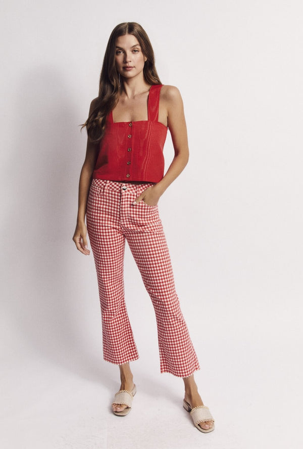 Cropped Flares - Red Gingham