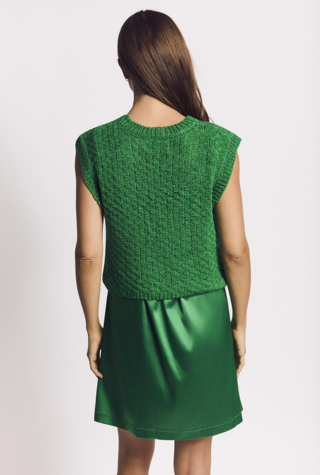 Cropped Sweater Vest - Kelly Green