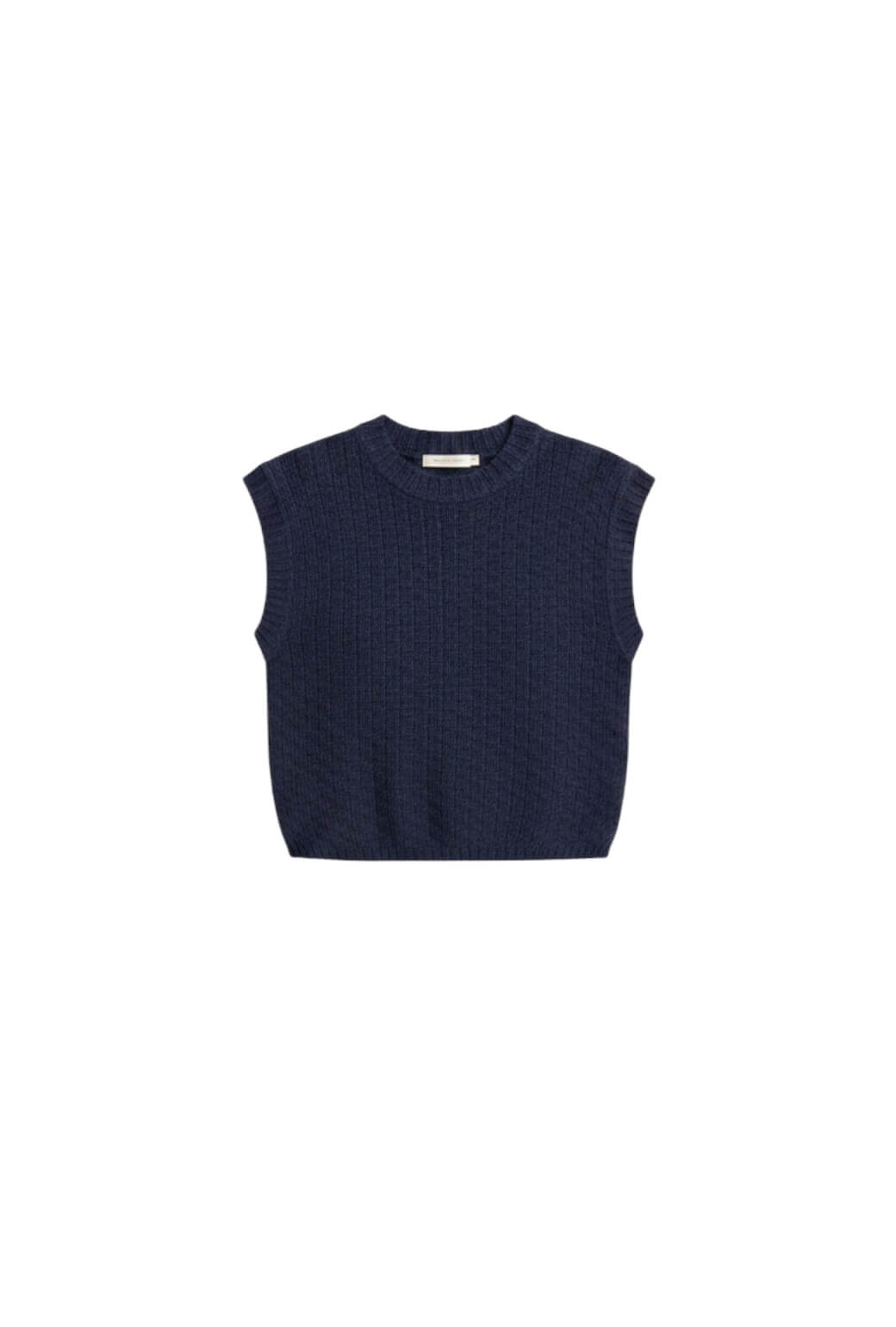 Cropped Sweater Vest - Navy