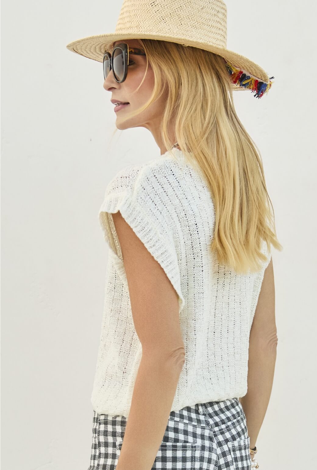 Cropped Sweater Vest - Off White
