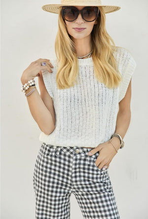 Cropped Sweater Vest - Off White