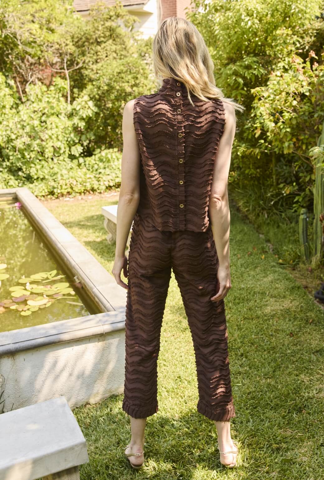 Cropped Sleeveless Mod Top - Chocolate Fringe