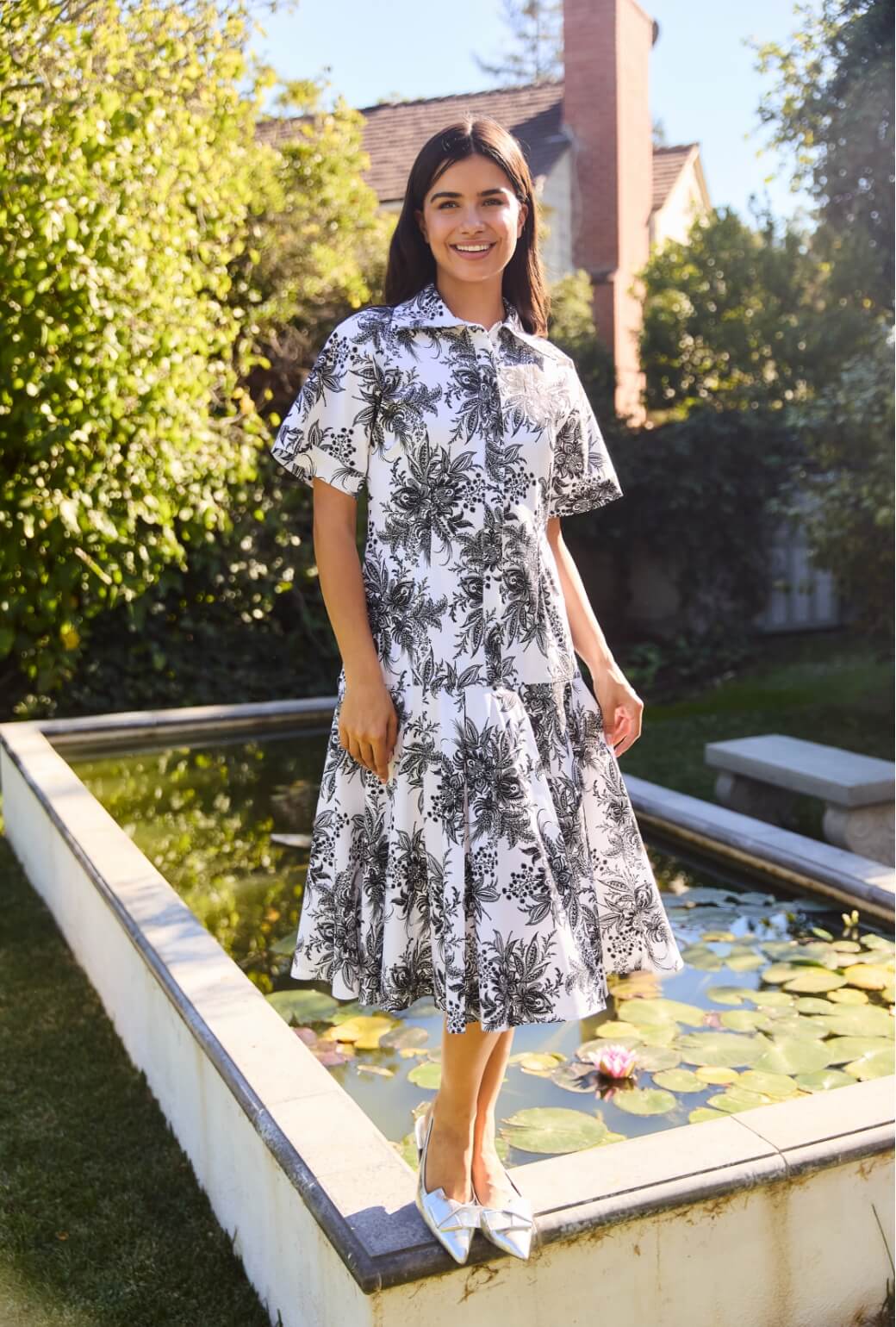 Drop Waist Day Gown - B & W Botanicals