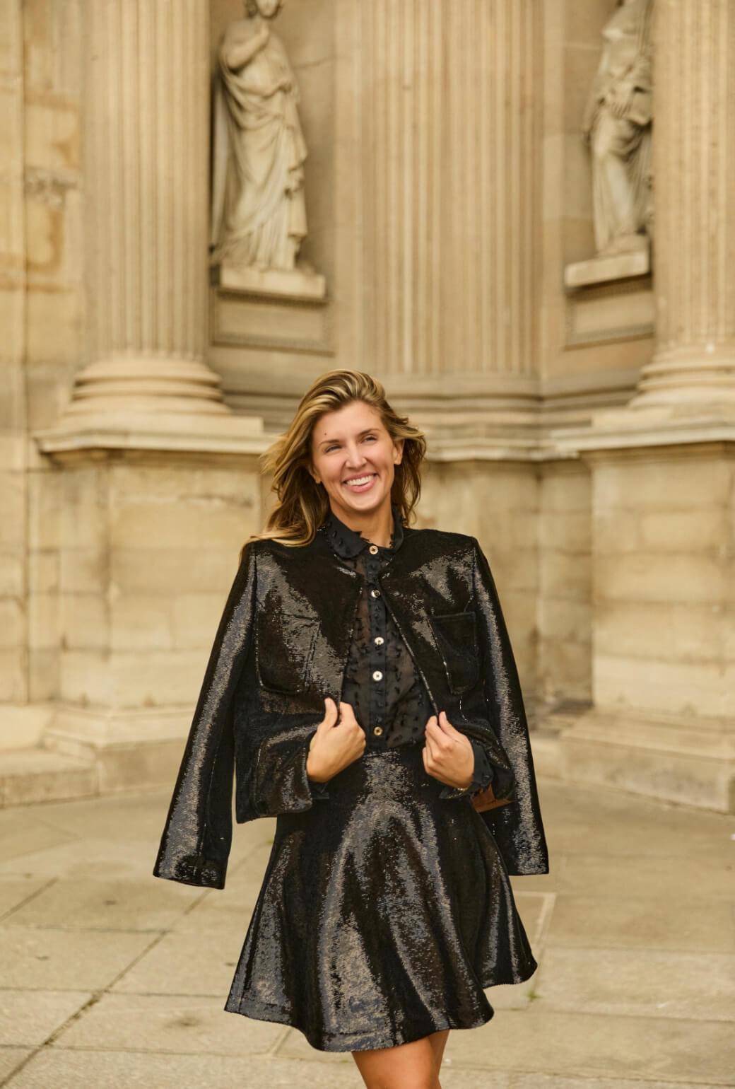 Buru x Anna Kloots Everyday Blazer - Black Liquid Sequin
