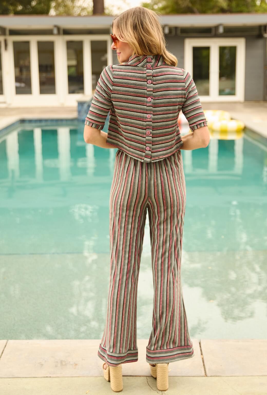 Hepburn High Rise Trousers - 70's Stripe