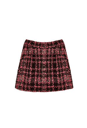 Maggie Mini Skirt - Chocolate Tweed