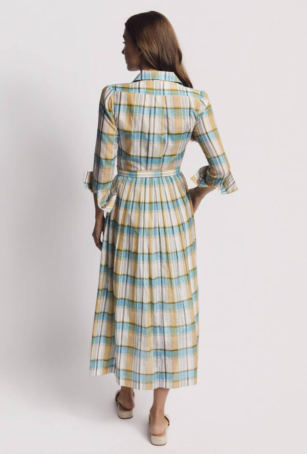 Long Sleeve Shirtdress - Silk Plaid