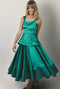 Lucinda Skirt - Green Satin & Twill