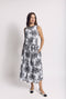 Buru x Val Audrey Top Longline - B&W Botanical