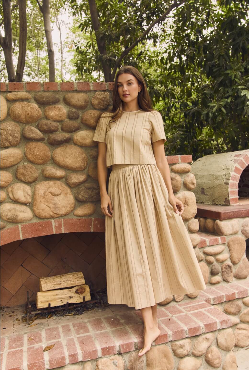 Marilyn Skirt MIDI - Harbor Stone Key
