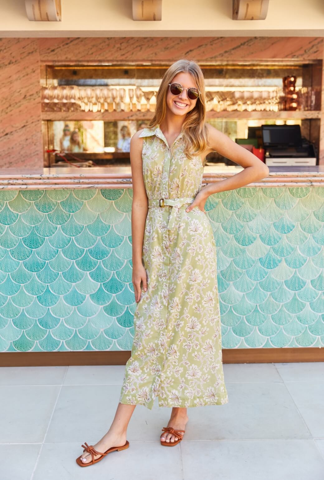 Maxine Shirtdress - Green Floral