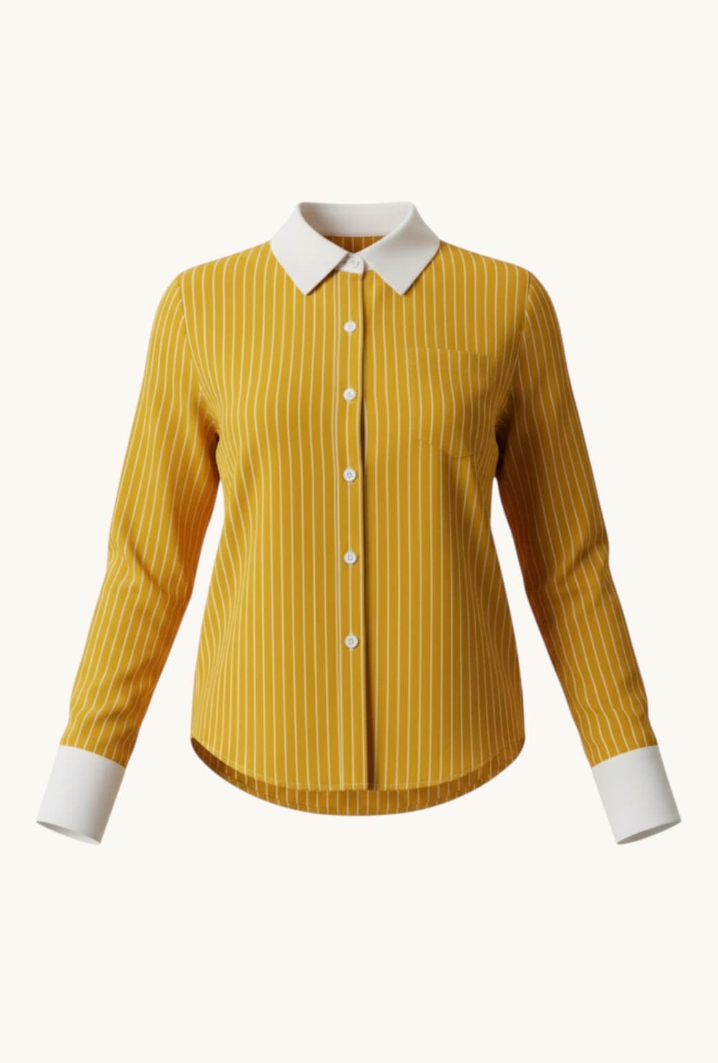 Mel Button Down Shirt - Marigold Stripe