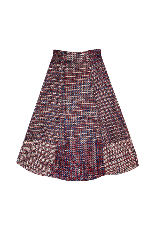 Midi Guest Skirt - Cranberry Tweed