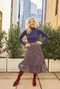 Midi Guest Skirt - Cranberry Tweed