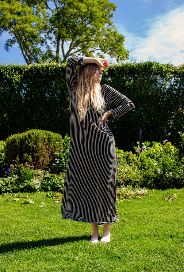 Buru x TCC Mod Kaftan - Black and White Stripe